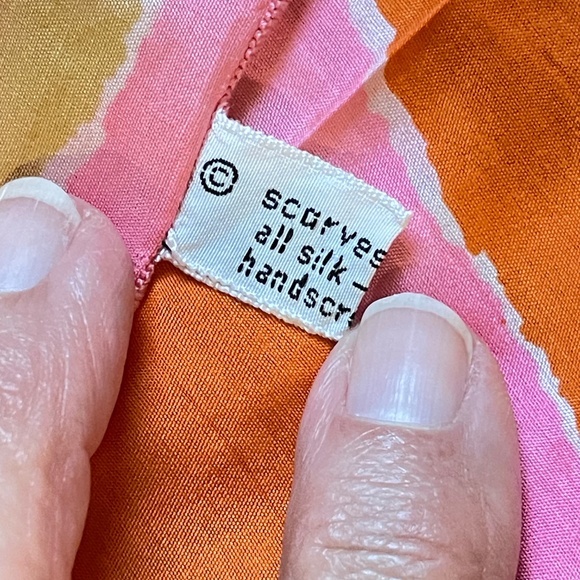 Scarves by Vera 100% Silk Scarf Vintage Square 21" x 21" - Picture 4 of 5